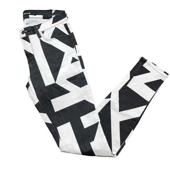 J Brand Super Skinny Black and White Cap Cant Print Womens Size 25 - Picture 11 of 15